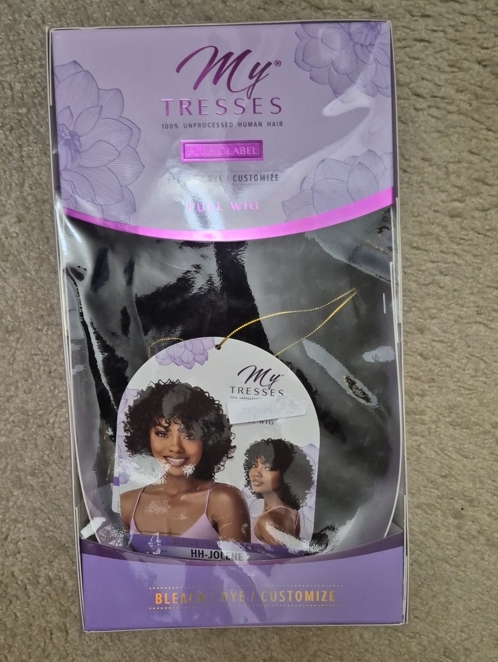 Black Curly Human Hair Wig - Natural Black (NWT)